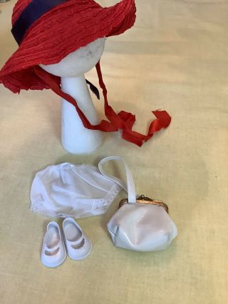 Vintage Doll Straw Hat,  Purse,  Shoes,  Panties Friends Mother Had Doll Hospital 2