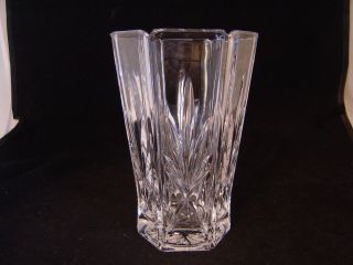 Vintage Deplomb 24 Lead Crystal Hexagon Vase 6 - 1/4 " Made In Usa With Sticker