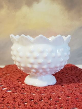 Vintage Fenton Glass Taper Candle Holder White Milk Glass With Scolloped Rim