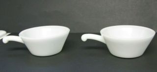 Set Of 2 Vintage White Glass Soup Chili Bowl Mug Cup With Handle