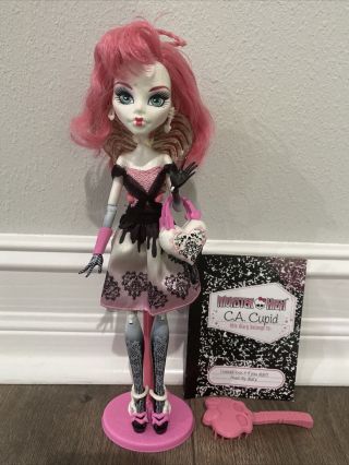 Monster High C.  A.  Cupid Doll With Stand And Accessories