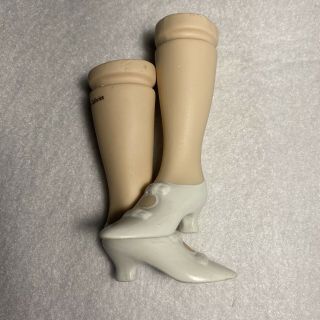 Porcelain Doll Legs 3 1/4” Painted Molded White Mary Jane Shoes For 16 - 18” Dolls