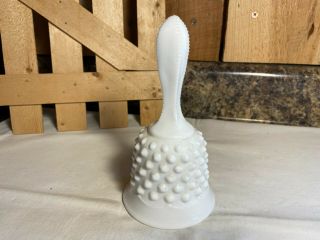 Vintage Fenton White Milk Glass Hobnail Bell