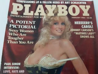 Playboy February 1984 - Carol Wayne Nude,  Paul Simon,  William Hurt,  Rob Lowe