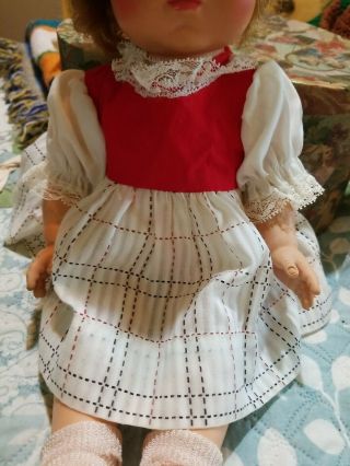Red And White Vintage Dress For A 16inch Baby Doll