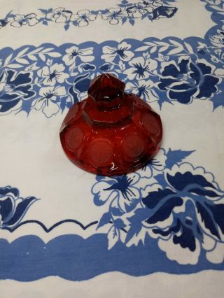 Fostoria Ruby Red Candy Lid Only Compote Coin American Centennial Glass