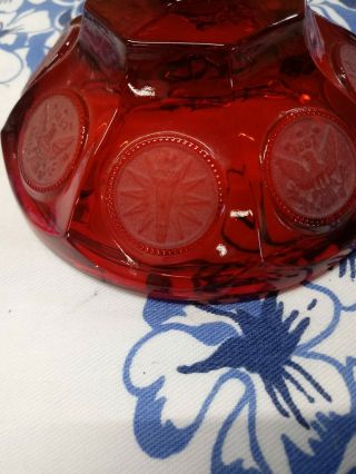Fostoria Ruby Red Candy Lid ONLY Compote Coin American Centennial Glass 2