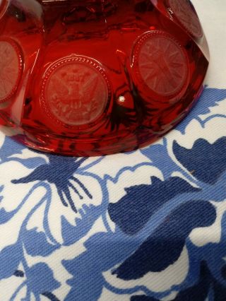 Fostoria Ruby Red Candy Lid ONLY Compote Coin American Centennial Glass 3