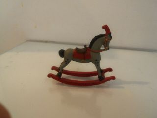 Vintage Metal Miniature Dollhouse Toy Rocking Horse