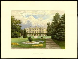 1885 Antique Print - Hughenden Manor High Wycombe Buckinghamshire (170)