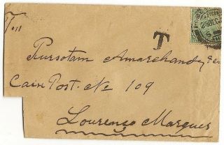 Mozambique J48 Postage Dues 50c On 30c Pair On 1925 Cover From Bombay India