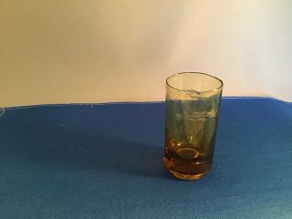 Antique Handmade Dark Amber Whiskey Shot Glass Etched