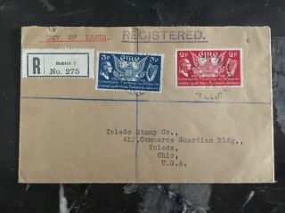 1939 Dublin Ireland First Day Cover Fdc To Toledo Stamps Co Usa
