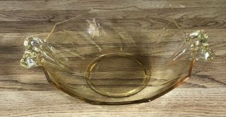 Vintage Fostoria Glass Topaz Yellow No.  2375 Fairfax 6 1/4 " Round Handled Bowl