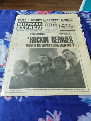 The Rolling Stones Elvis Moody Blues Nme Dec 13th 1965 G