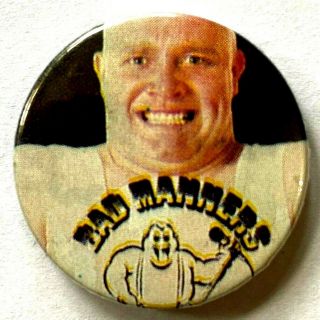 Bad Manners - Old Og Vtg 1980`s Button Pin Badge 25mm Ska 2 Tone Skinhead
