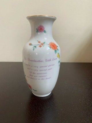 Russ Berrie Co Fine Porcelain Grandmother 5 1/4 Inch Vase