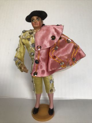 Vintage Souvenir Spanish Doll Matador Bullfighter Doll 6 Inch Antique Sequences