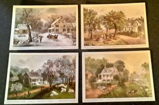 Vintage Currier and Ives Lithographs Prints 