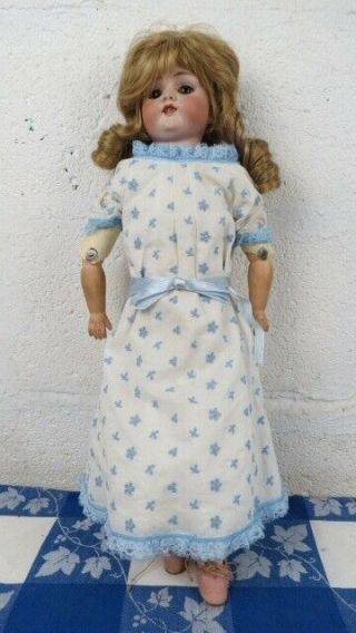 20 " Dainty Dorothy Doll Germany Bisque Head Cork Stuffed Kid Leather Body