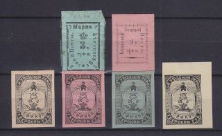 Russia Zemstvo Bezhetsk 1886/1894,  6 Stamps