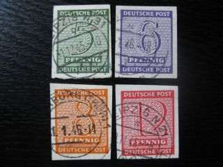 West - Sachsen Soviet Occupation Zone Mi.  116y - 119y Stamp Set Cv $120.  00