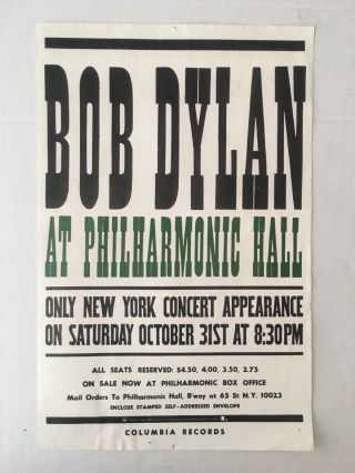 Bob Dylan - Philharmonic Hall Concert Poster York City 11x17 2004 Promo