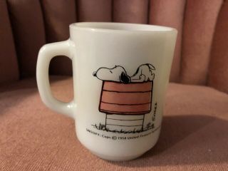 Vtg Fire King Snoopy Coffee Mug Cup - I Think I 