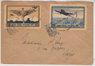 Poland 1921 Aero Targ Poznan Pair On Cover With The Special Pictorial Cancels