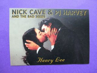 Nick Cave & Pj Harvey Henry Lee Promo Postcard Sticker 1996 Murder Ballads