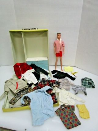 Vintage Mattel Ken Doll In Case With Clothes