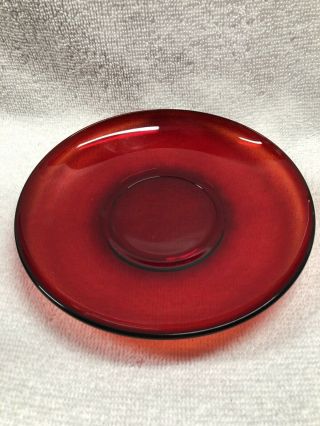 Vintage Ruby Red Depression Glass 5 3/8 " Plate.