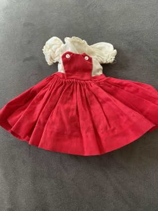 Vintage Cissette Apron Dress Red & White Cotton And Lace Madame Alexander