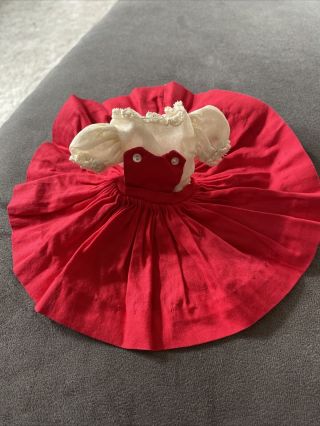Vintage Cissette Apron Dress Red & White Cotton and Lace Madame Alexander 3