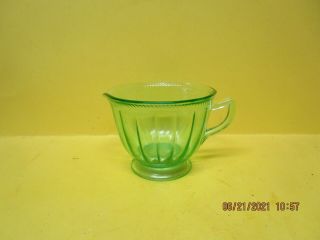 Vintage Federal Depression Glass Uranium Green Creamer 3 