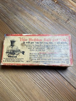 Vintage Fishing Lure Box Only Heddon Punkinseed 730 C Tough Old Bait