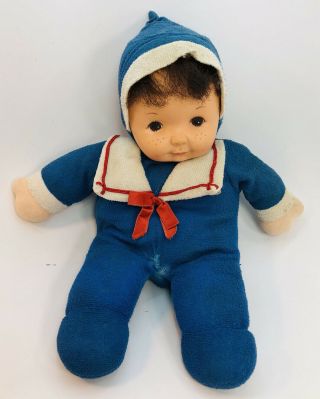 Vintage Ideal Jelly Belly Doll Purple Punch Sailor Plush Baby Rare Blue Scent