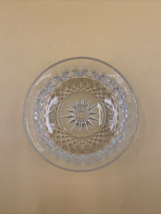 Vintage Arcoroc France Starburst Diamond Pattern Clear Glass 5 " Bowl