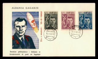Dr Who 1962 Albania Fdc Space Gagarin Cachet Combo G03292