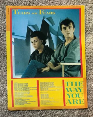Tears For Fears - The Way You Are 1983 Full Page Uk Lyric Poster