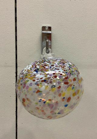Hand Blown Glass Multi Color Friendship Ball Ornament Globe