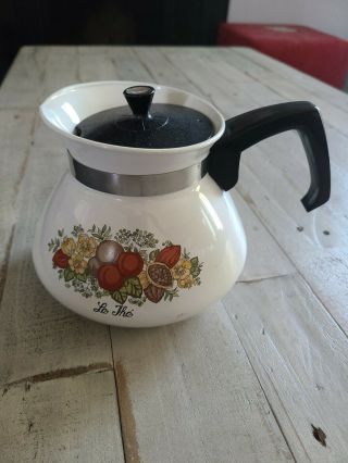 Vtg Corning Ware Tea Pot With Lid 6 Cup P - 104 - 8 Shiny Cond