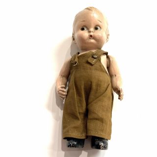 1928 LOUIS AMBERG Body Twist 8” Composition Boy Doll - Marked On Back 3