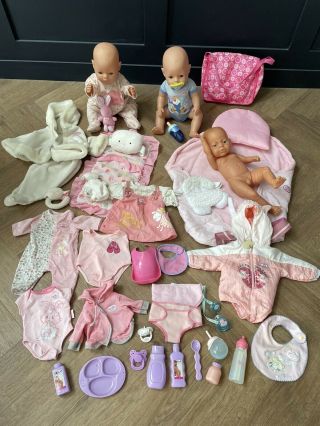 Zapf Creation Baby Born Annabell Bundle: Boy & Girl Dolls,  Accessories &clothes