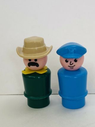 Vintage Fisher Price Little People Cowboy And Policeman/officer Plastic Body