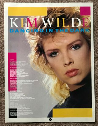 Kim Wilde - Dancing In The Dark 1983 Full Page Uk Lyric Poster