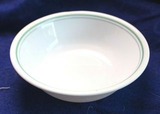 Corelle Vintage Country Cottage White W/ Blue Green Stripe Cereal Bowl