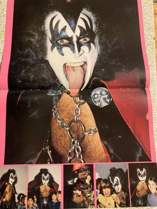 Gene Simmons,  Kiss,  Two Page Vintage Centerfold Poster
