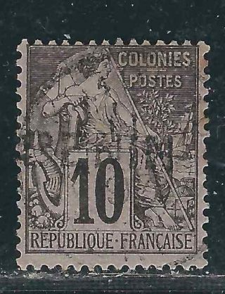 France Benin Stamps 5 Yv 5 10c Black On Lilac F/vf Signed 1892 Scv $80.  00