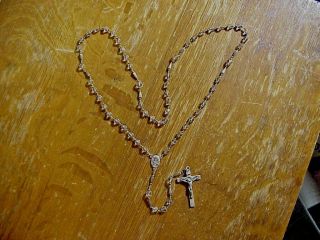 Antique Sterling Silver & Faceted Stones Rosary Bead Set - - Hallmarked By Maker